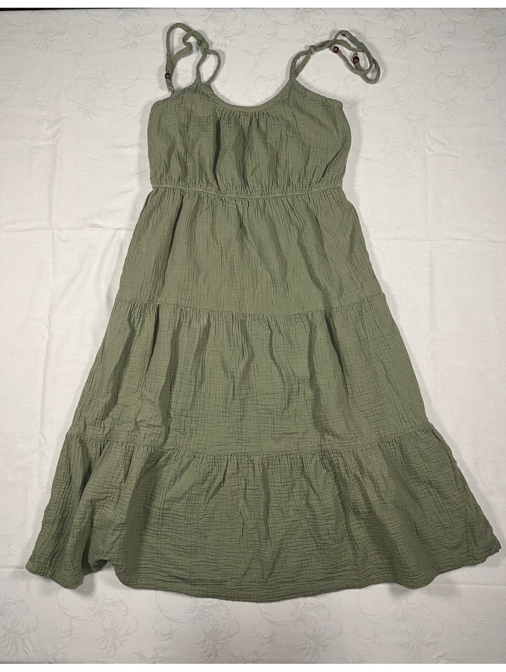 Womans Lucky Brand Midi Olive Dress Casual Size Small